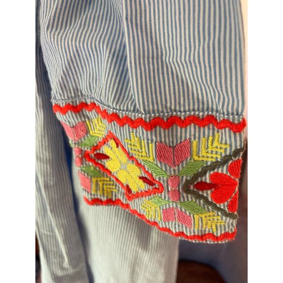 Cheeni Lysette Dress Oxacan Embroidered Striped Mi Golondria ~ Size 3T Adorable - Picture 8 of 10